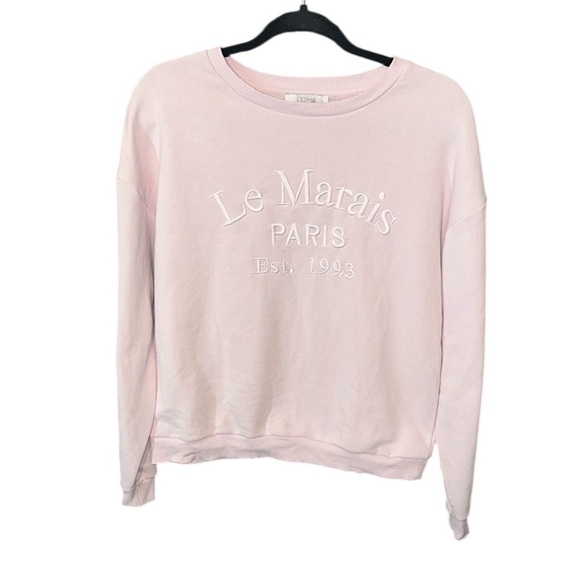 Francesca’s Le Marais Paris Light Lavender Crewneck Sweatshirt Size Small - Picture 1 of 7
